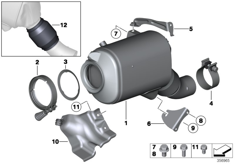 BMW 18308508523 - Assortiment, réparation dufiltre à particules / à suie cwaw.fr