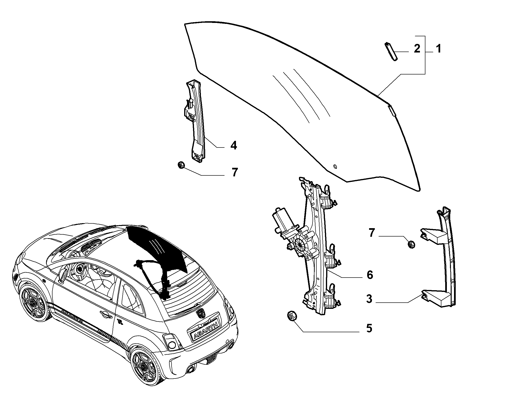 FIAT 51783700 - Vitre de porte cwaw.fr