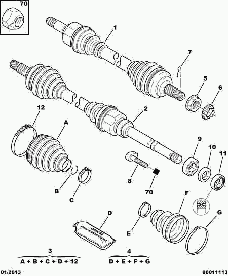 PEUGEOT 3273 8G - Arbre de transmission cwaw.fr