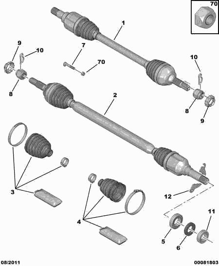 CITROËN 98 013 887 80 - Arbre de transmission cwaw.fr