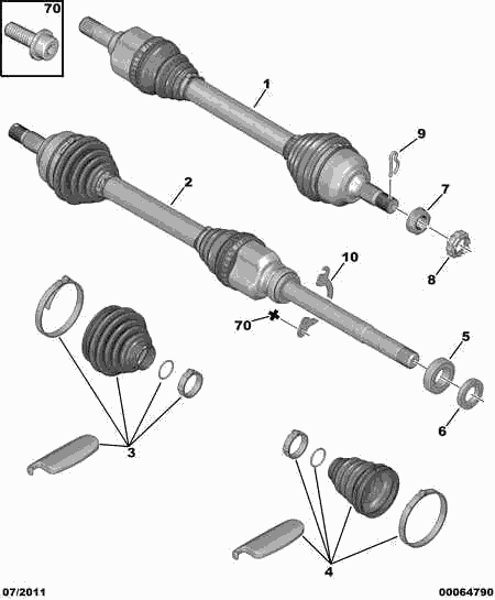 CITROËN/PEUGEOT 3287 C5 - Joint-soufflet, arbre de commande cwaw.fr