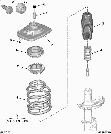 CITROËN 5038 E9 - Coupelle de suspension cwaw.fr