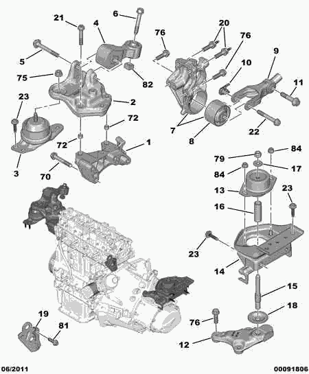 PEUGEOT 1813 H0 - Kit de plaquettes de frein, frein à disque cwaw.fr