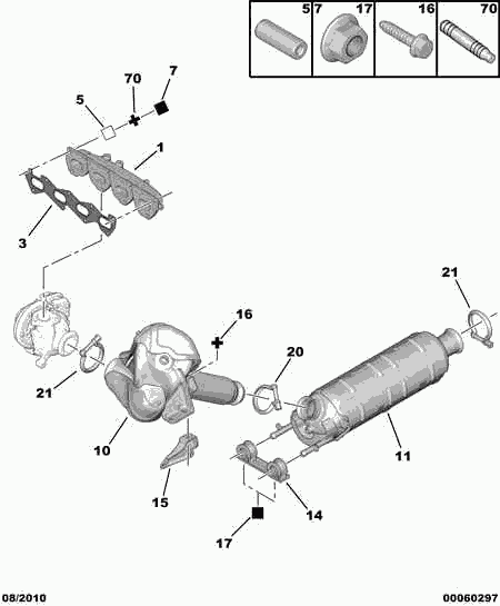 Mitsubishi 1731 QK - Filtre à particules / à suie, échappement cwaw.fr