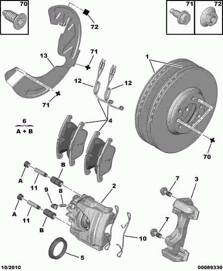 CITROËN 16 101 038 80 - Kit de plaquettes de frein, frein à disque cwaw.fr