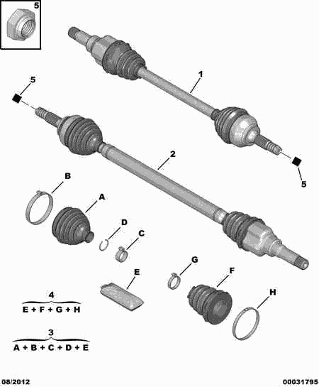 PEUGEOT 3273 EA - Arbre de transmission cwaw.fr