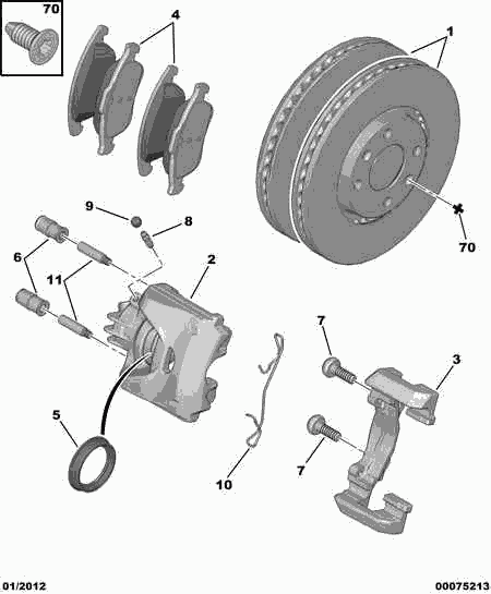 CITROËN (DF-PSA) 4254 25 - Kit de plaquettes de frein, frein à disque cwaw.fr