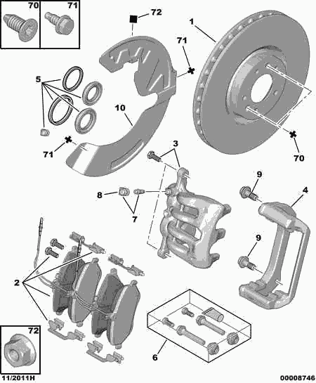 CITROËN 4252-94 - Kit de plaquettes de frein, frein à disque cwaw.fr