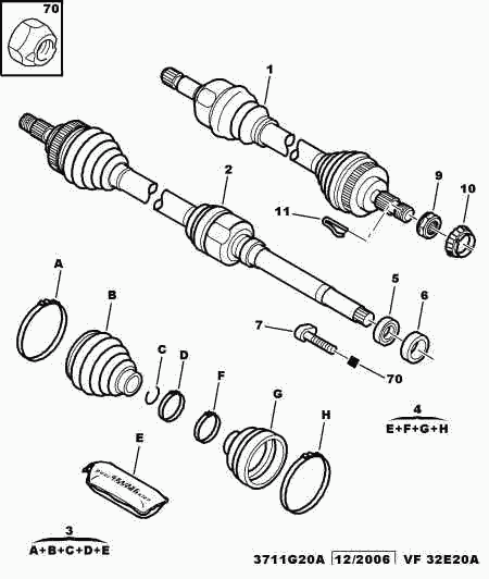 CITROËN/PEUGEOT 3272-KL - Jeu de joints, arbre de transmission cwaw.fr