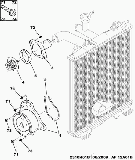 PEUGEOT 1338 E8 - Thermostat d'eau cwaw.fr