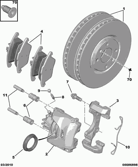 CITROËN 4254-77 - Kit de plaquettes de frein, frein à disque cwaw.fr