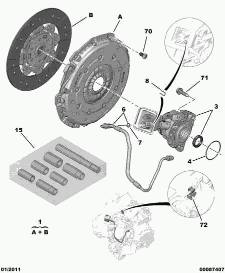 PEUGEOT 2053.08 - Kit d'embrayage cwaw.fr