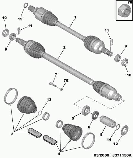 CITROËN 3272-VW - Arbre de transmission cwaw.fr