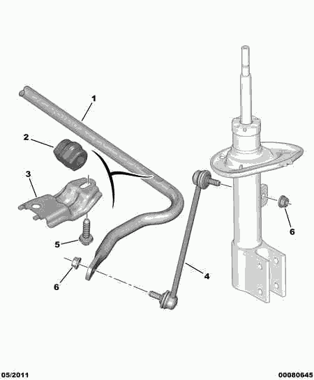 CITROËN 5094.C4 - Coussinet de palier, stabilisateur cwaw.fr