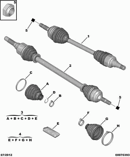 PEUGEOT 3293 A3 - Joint-soufflet, arbre de commande cwaw.fr