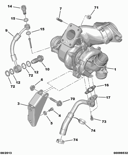 PEUGEOT 0375 J4 - Turbocompresseur, suralimentation cwaw.fr