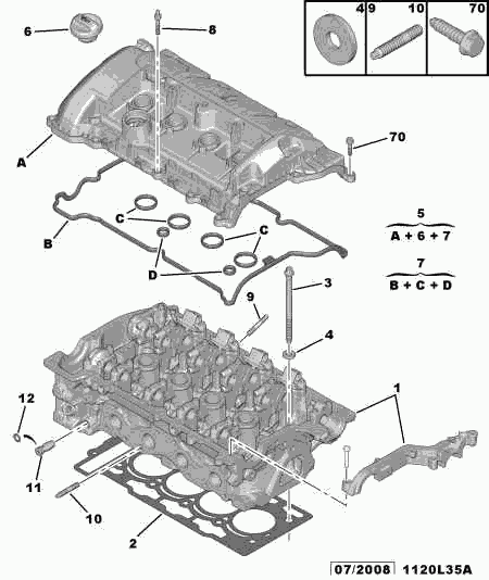 CITROËN/PEUGEOT 0249.F4 - Jeu de joints d'étanchéité, couvercle de culasse cwaw.fr