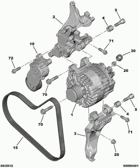 DS 98 004 531 80 - DRIVE BELT ALTERNATEUR cwaw.fr