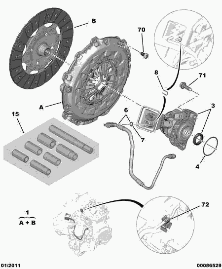 DS 2052 Q1 - Kit d'embrayage cwaw.fr