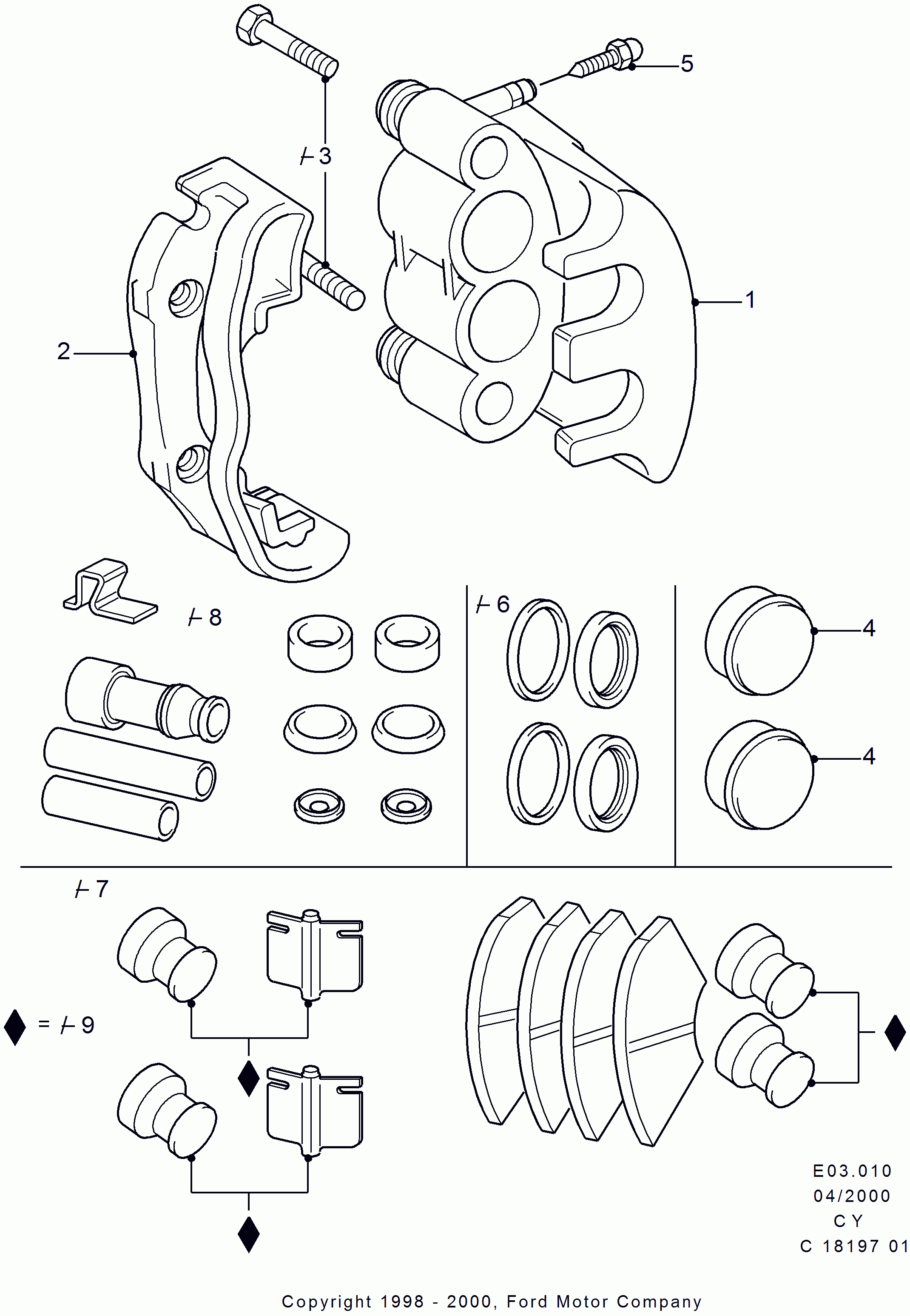 FORD 5023486 - Kit de plaquettes de frein, frein à disque cwaw.fr