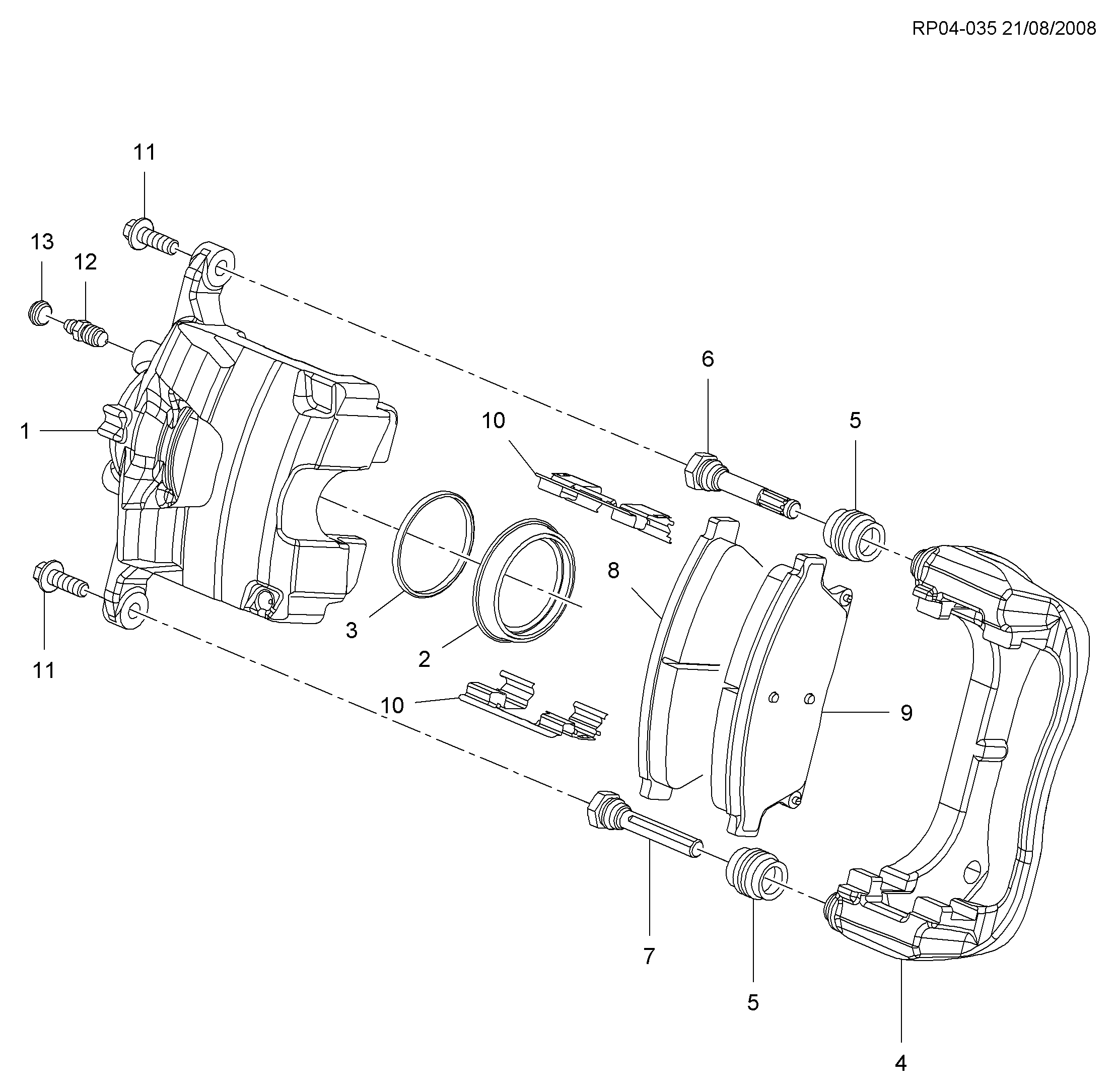 DAEWOO 13412810 - Kit de plaquettes de frein, frein à disque cwaw.fr