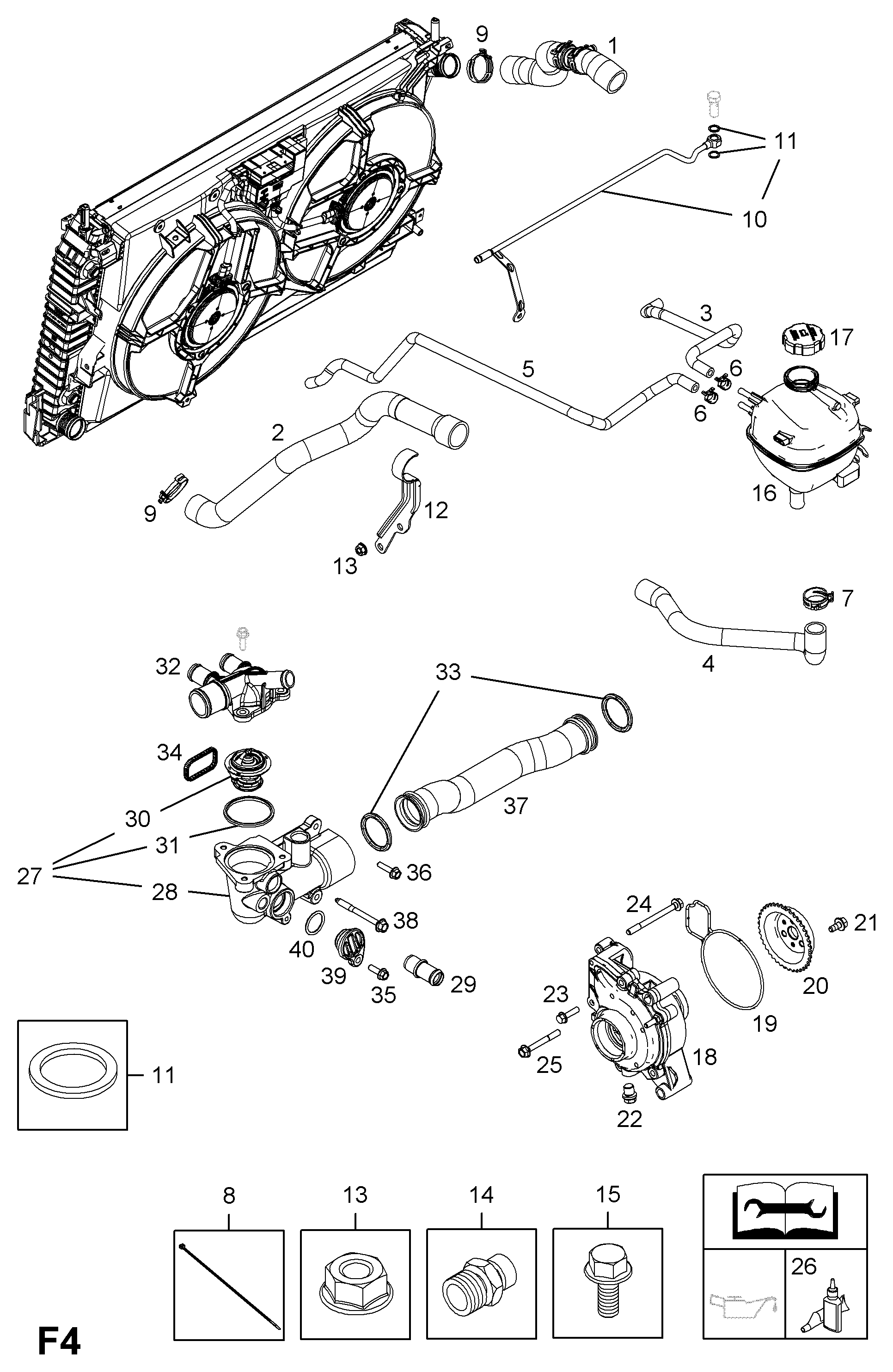 Opel 13 38 235 - Joint d'étanchéité, thermostat cwaw.fr