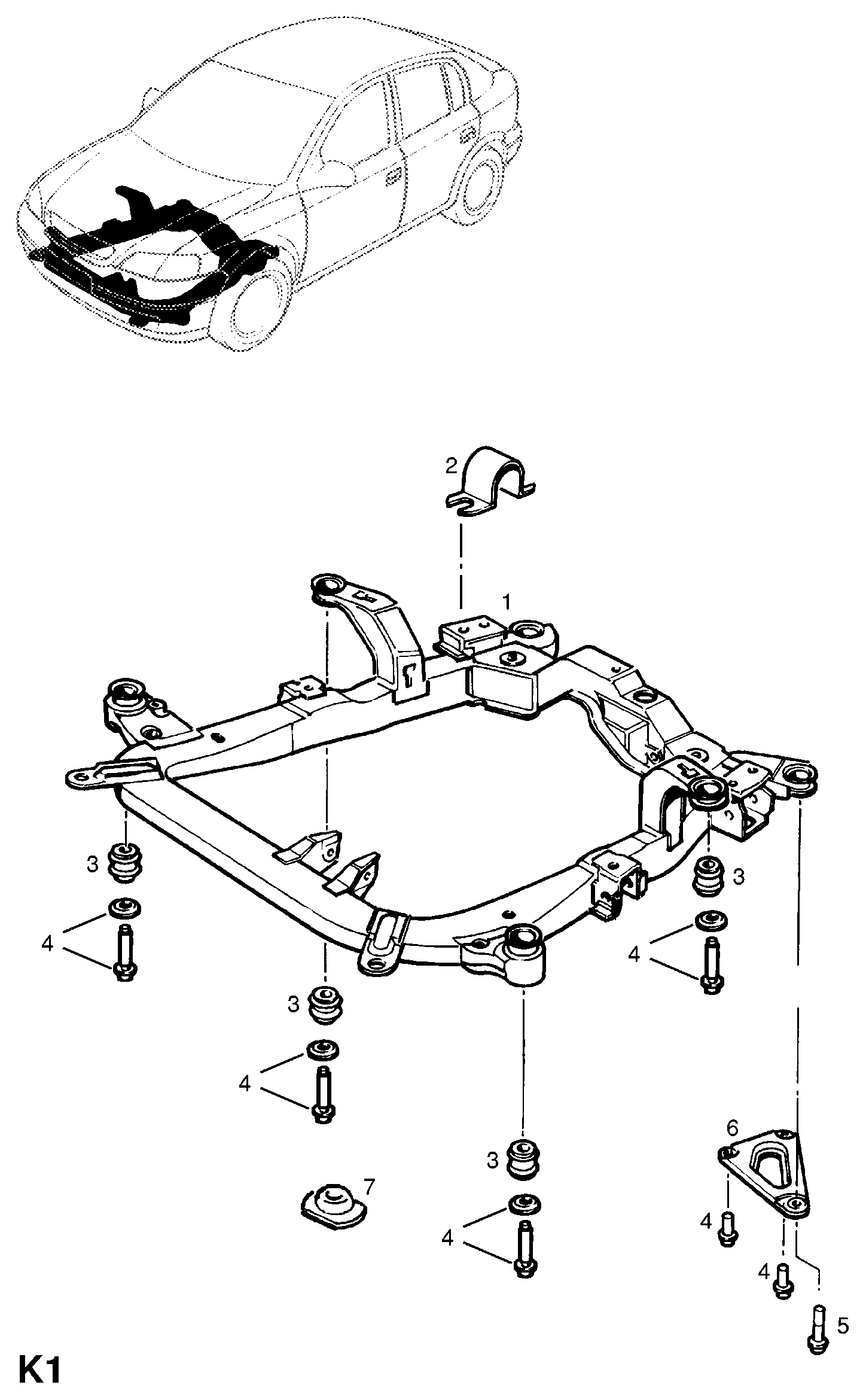 ALKO-ALTONE 302043 - CROSSMEMBER, ASSY., FRONT AXLE (EXC.BAD ROAD PACKAGE) (NOT USED  cwaw.fr