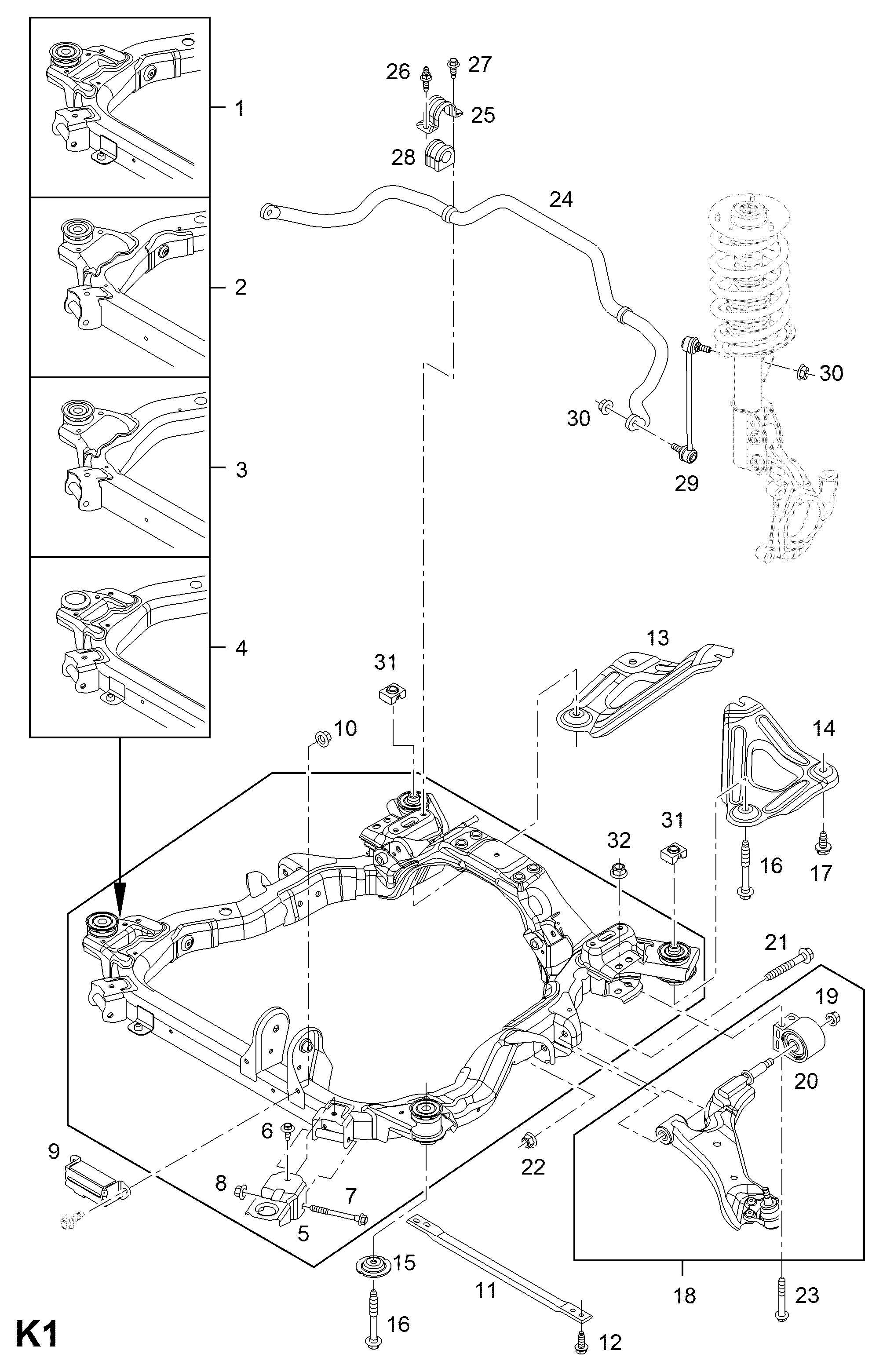 Opel 48 17 515 - Entretoise / tige, stabilisateur cwaw.fr