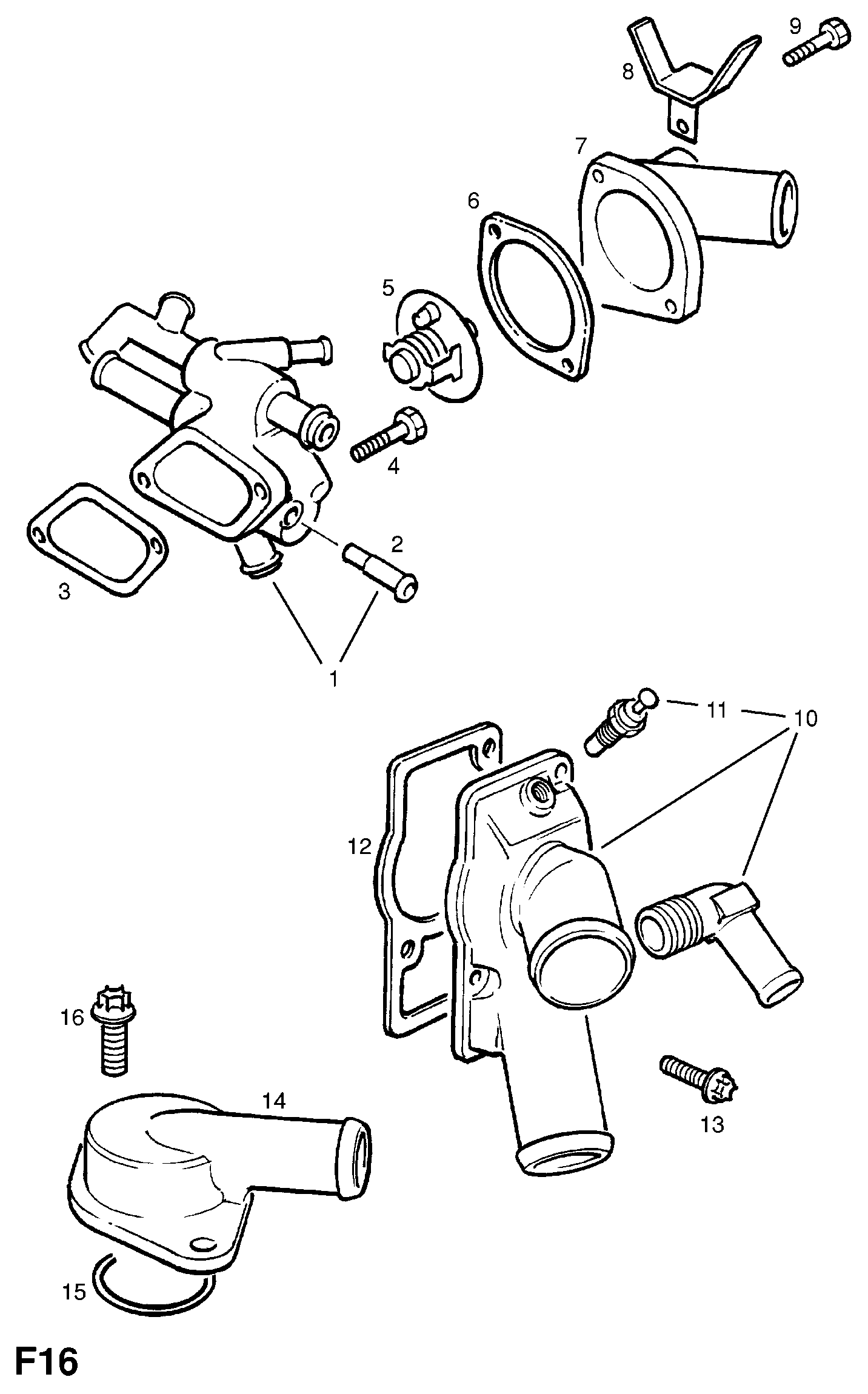 Opel 13 38 087 - Thermostat d'eau cwaw.fr