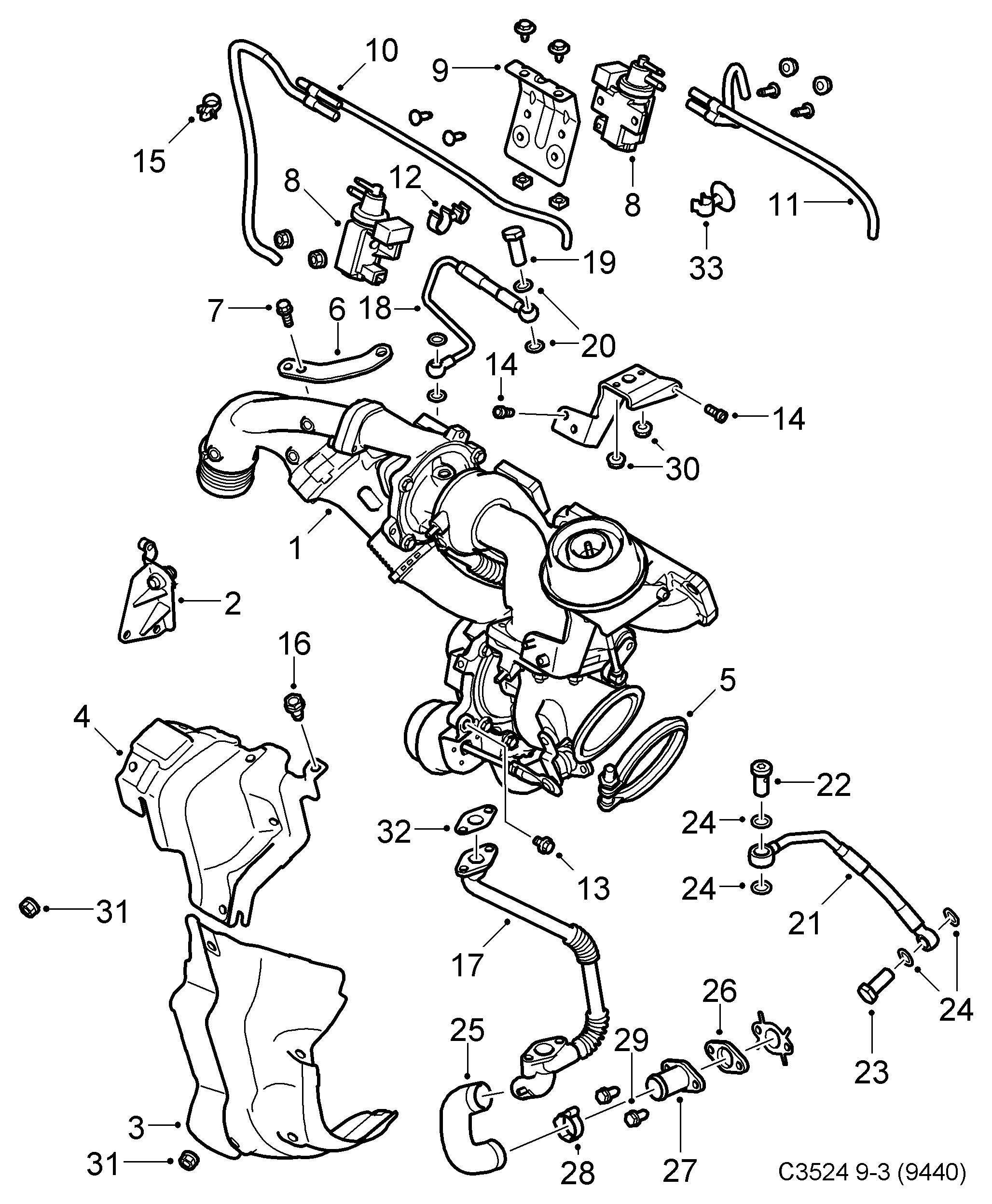 SAAB 93194991 - Turbocompresseur, suralimentation cwaw.fr