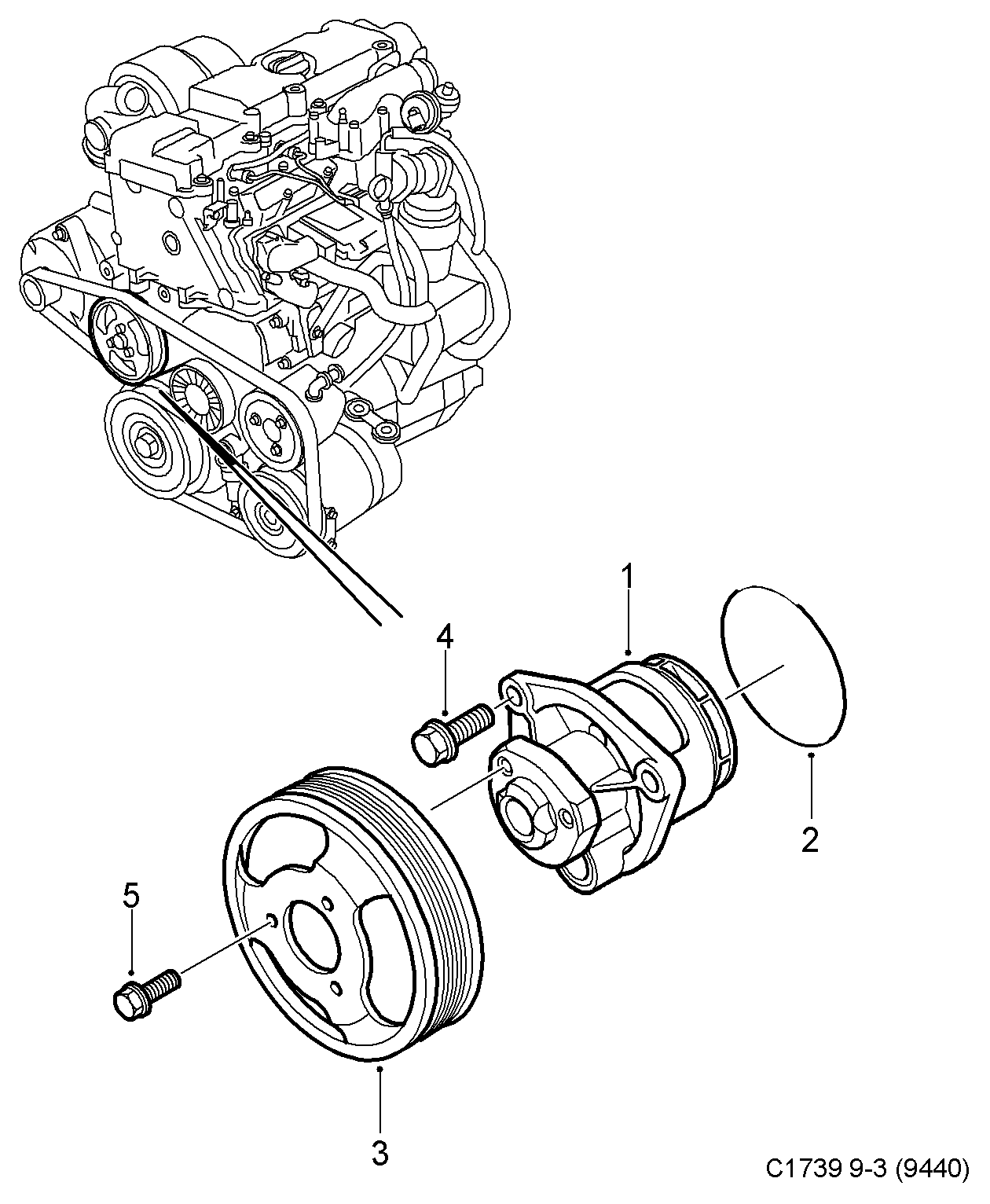 SAAB 93182043 - Pompe à eau cwaw.fr