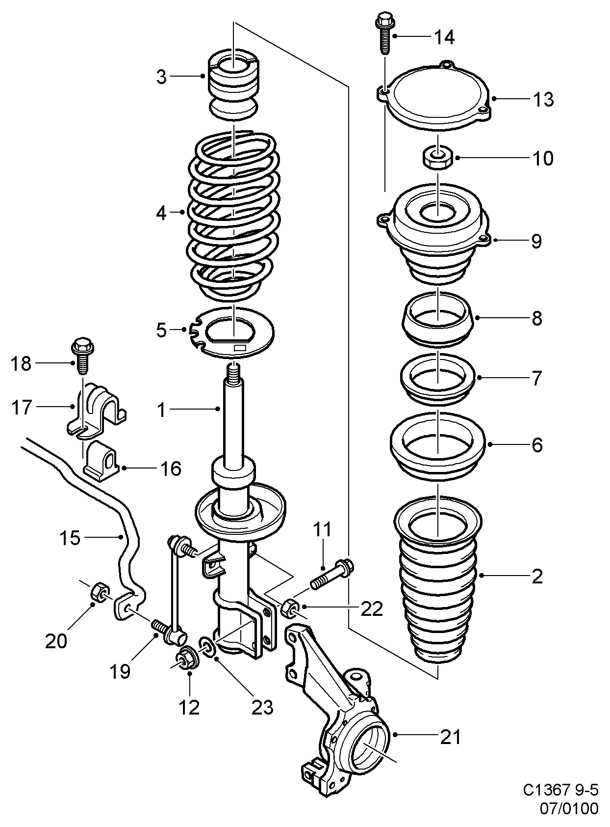 SAAB 52 36 823 - Entretoise / tige, stabilisateur cwaw.fr