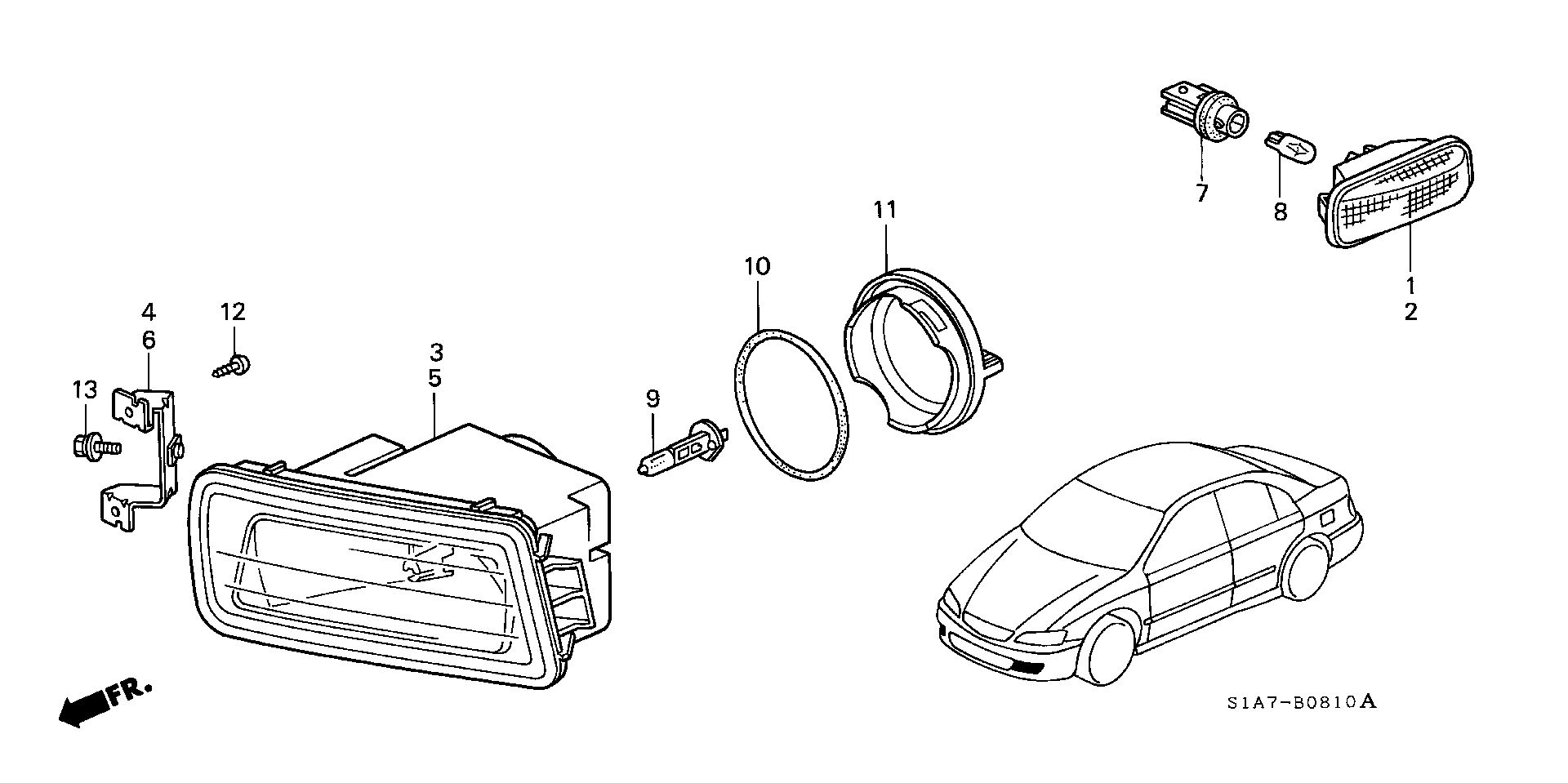 Honda 34351-S1A-G01 - BULB, WEDGE (12V 5W) cwaw.fr