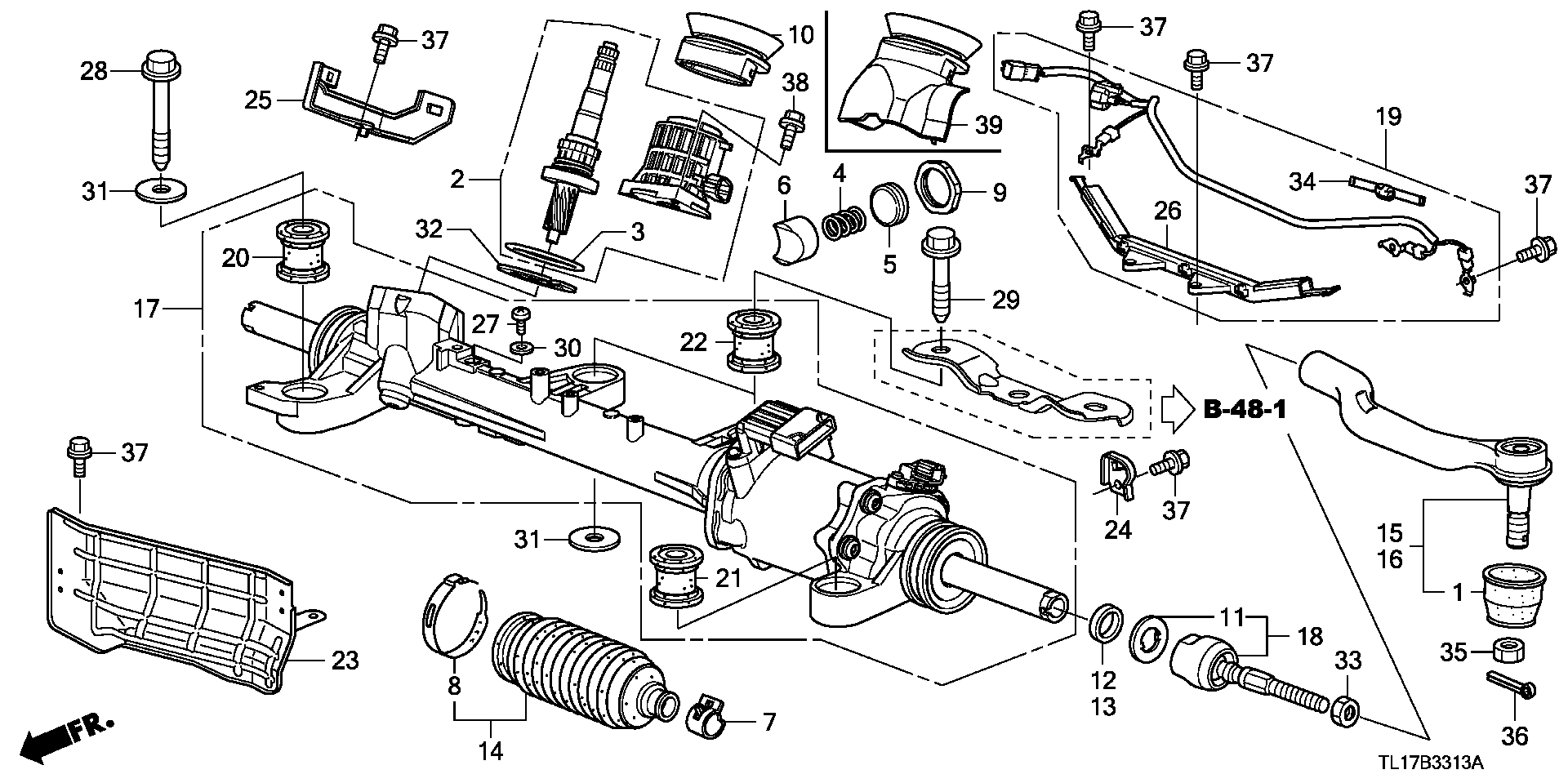 Honda 53537TL1G01 - Joint-soufflet, direction cwaw.fr