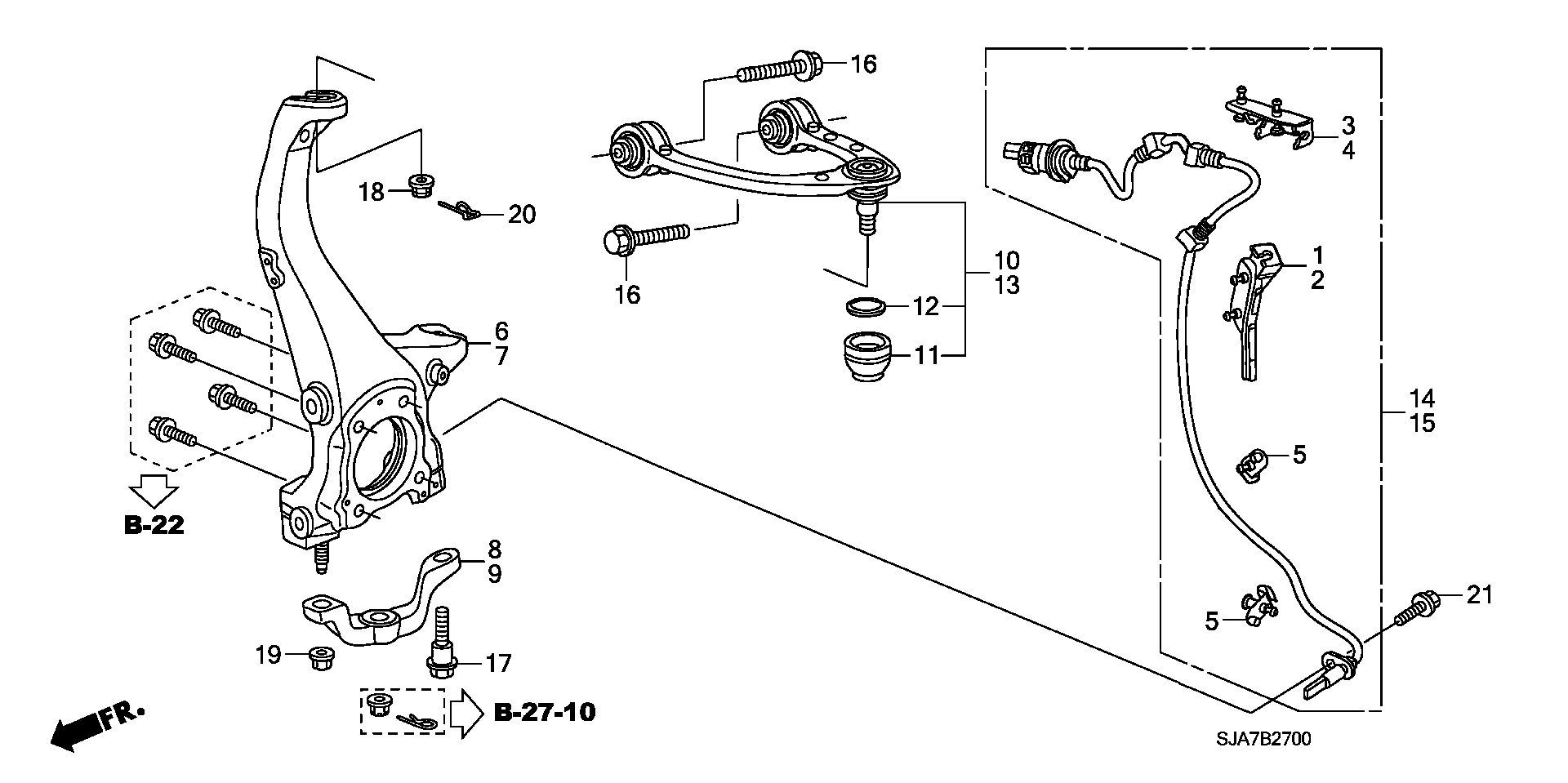 Honda 51450SJA013 - Suspension, bras de liaison cwaw.fr