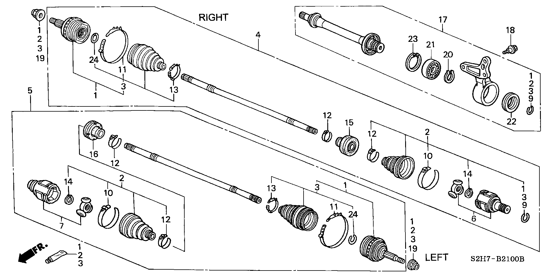 Honda 44014-ST7-C51 - Jeu de joints, arbre de transmission cwaw.fr