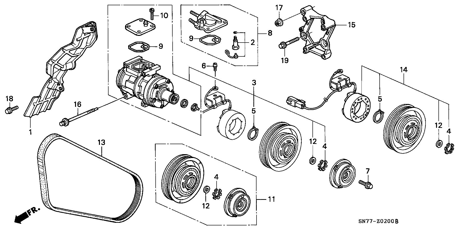 Honda 38920-PT0-003 - Courroie trapézoïdale à nervures cwaw.fr