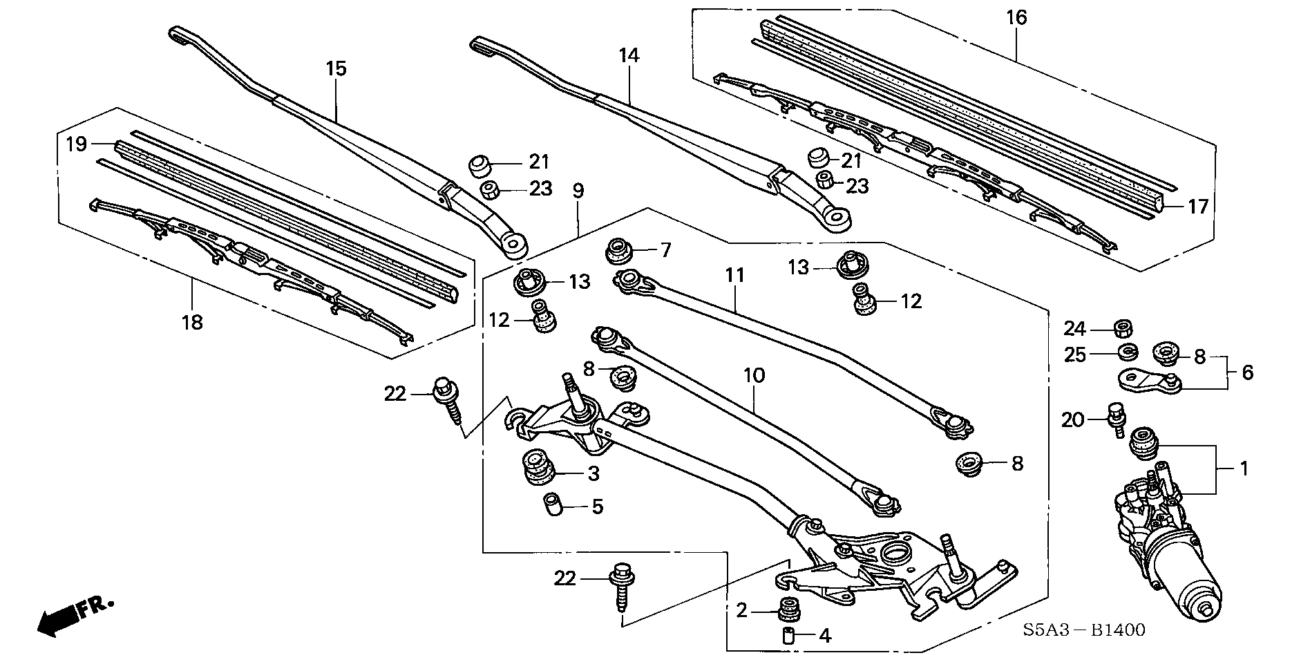 Honda 76630-S5A-A01 - BLADE, WINDSHIELD WIPER (475MM) cwaw.fr