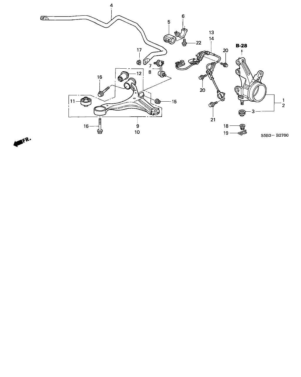 Honda 51306-S5D-005 - Coussinet de palier, stabilisateur cwaw.fr