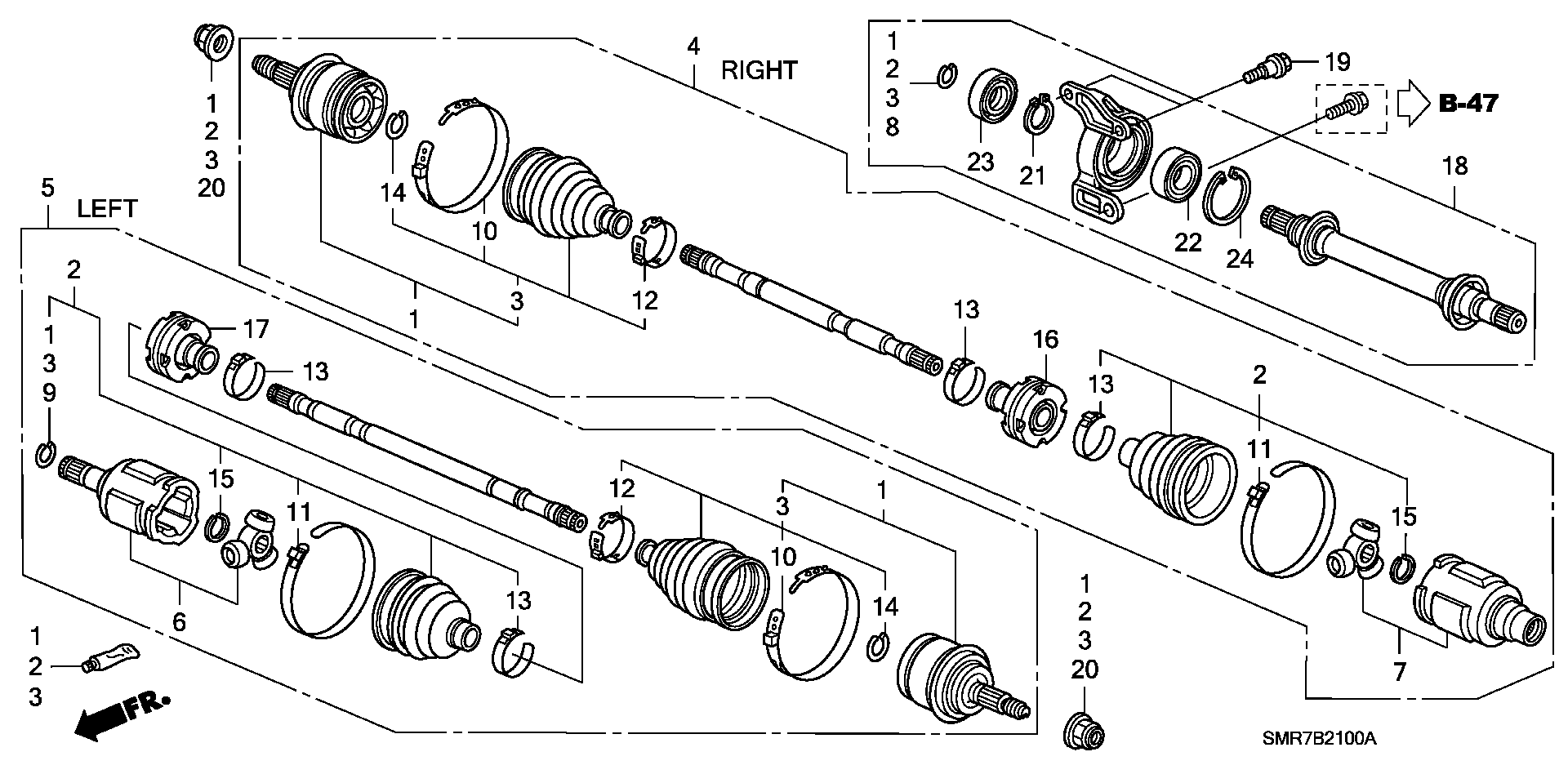 Honda 90305-S1A-000 - Kit de roulements de roue cwaw.fr