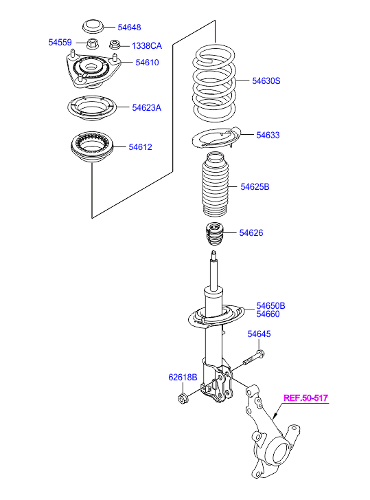 Hyundai 54651A6550 - Amortisseur cwaw.fr