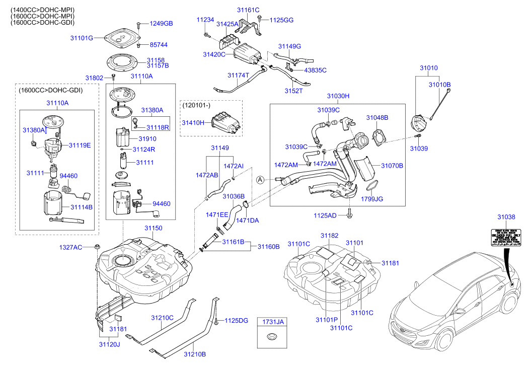 Hyundai 31110-A6900 - Filtre à carburant cwaw.fr