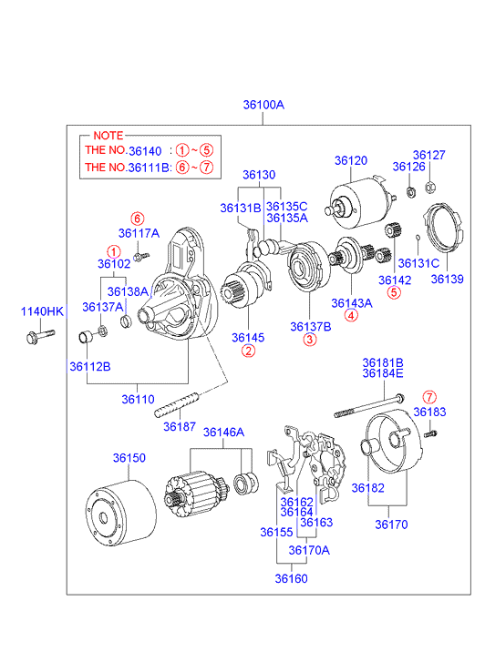 Hyundai 36100-23000 - Démarreur cwaw.fr