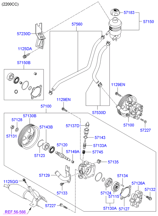 Hyundai 57143-3A000 - Kit de roulements de roue cwaw.fr