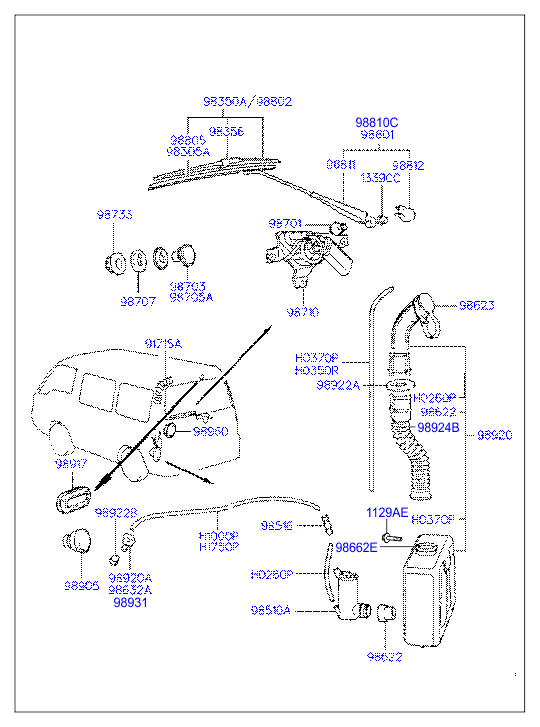 Hyundai 9836002000 - Balai d'essuie-glace cwaw.fr