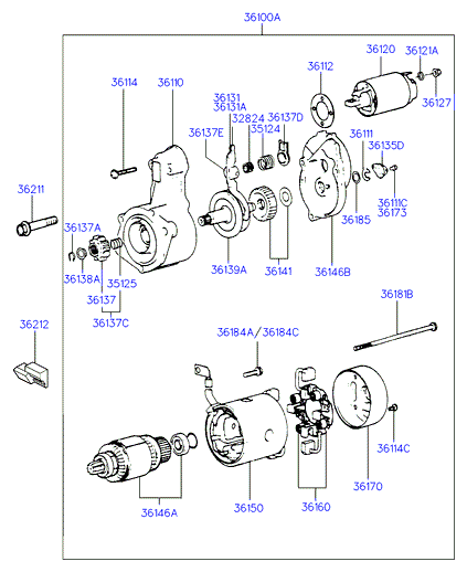 Hyundai 36100-42011 - Démarreur cwaw.fr