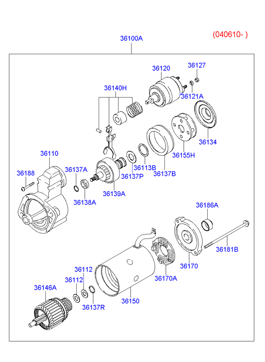 KIA 36100-42350 - Démarreur cwaw.fr