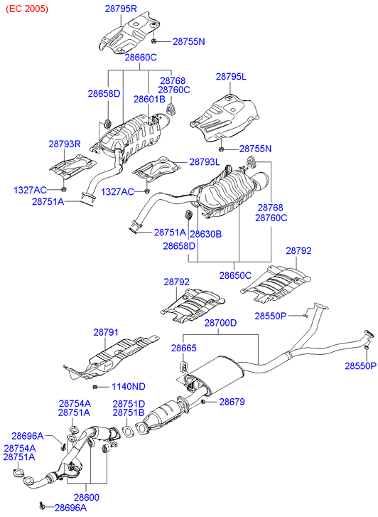 Hyundai 2875 12B 100 - Joint d'étanchéité, tuyau d'échappement cwaw.fr