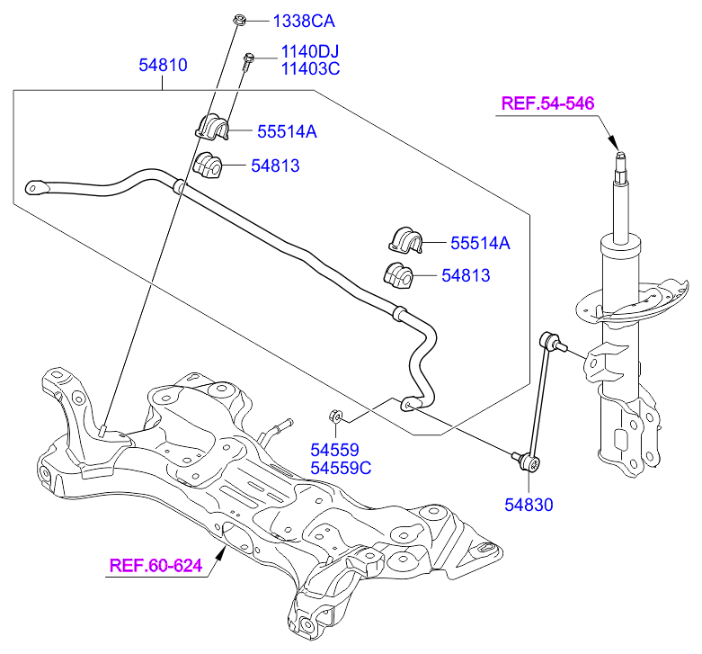 KIA 54830-0U000 - Entretoise / tige, stabilisateur cwaw.fr