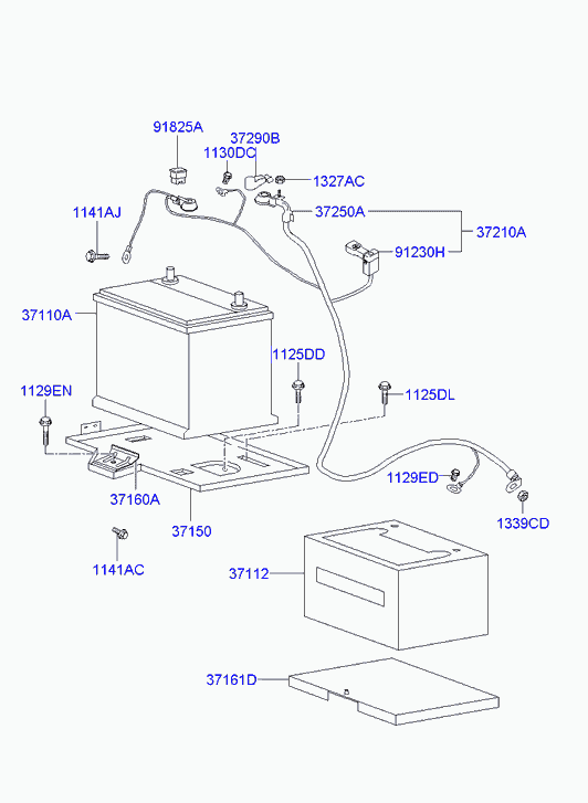 Hyundai 371101C200 - Batterie de démarrage cwaw.fr